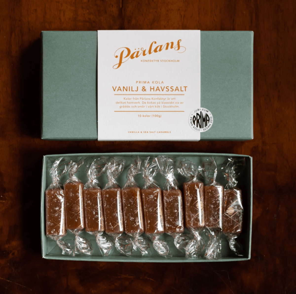 Caramel box of 10 VANILLA & SEA SALT/ Pärlans