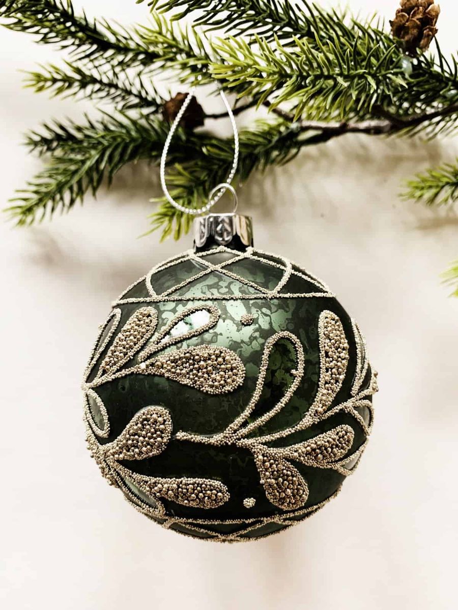 Julekule klassisk d 8 cm grønn/ Trend Design