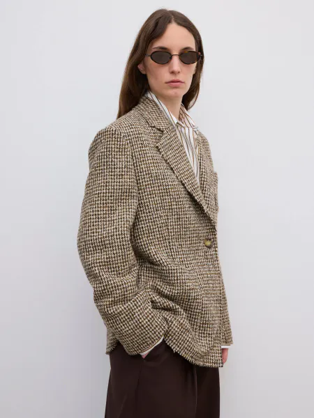 Hovedbilde Houndstooth Blazer Beige Brown/ Dagmar