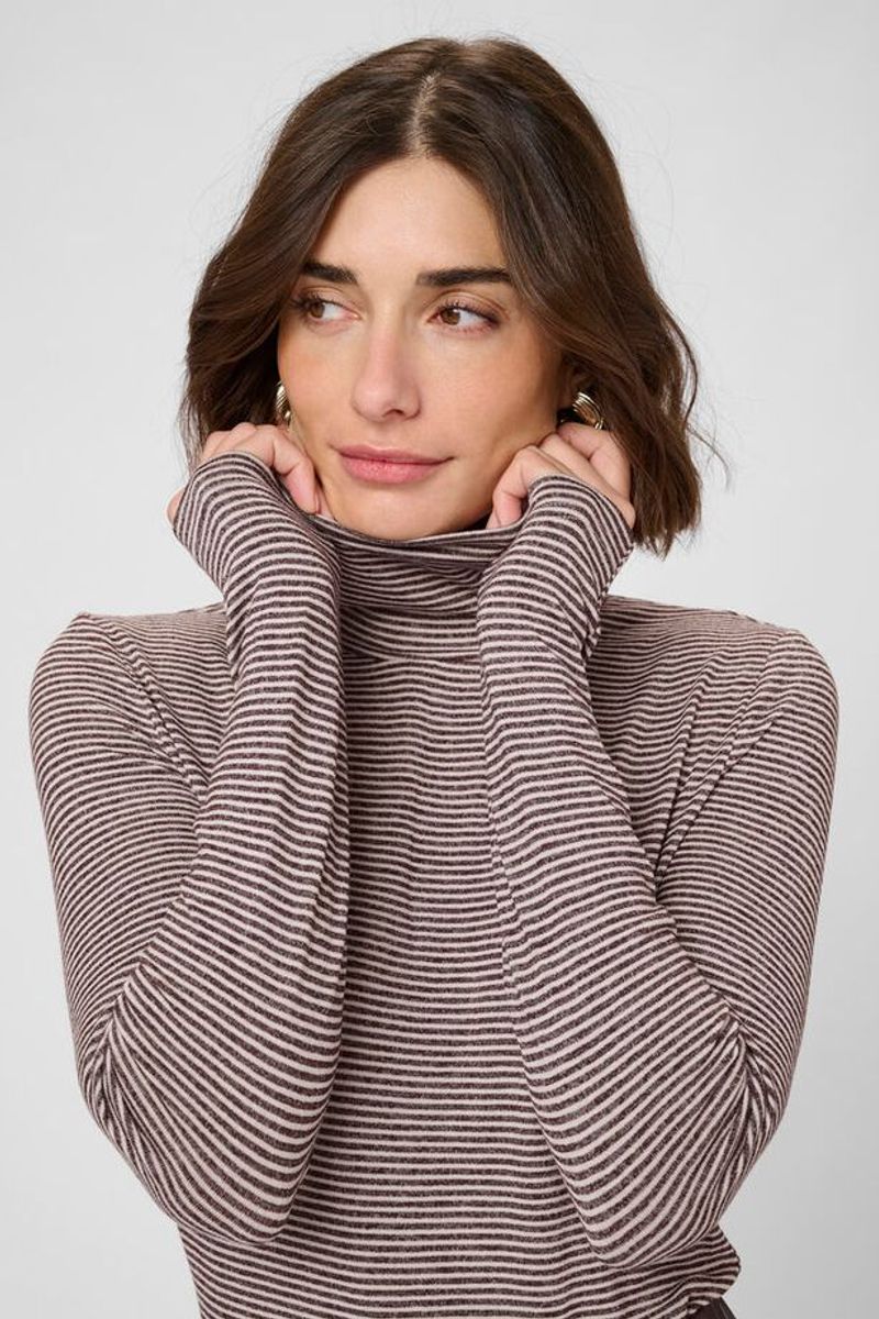 CUalexandra Jersey Rollneck Bordeaux/Whitecap Stripe/ Culture