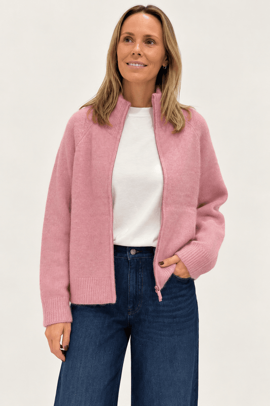 Rève Ellie zip cardigan - Light Pink