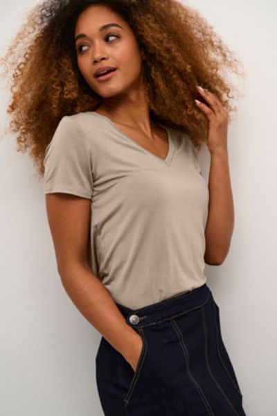 Hovedbilde Culture CUpoppy V-neck T-Shirt - Brown