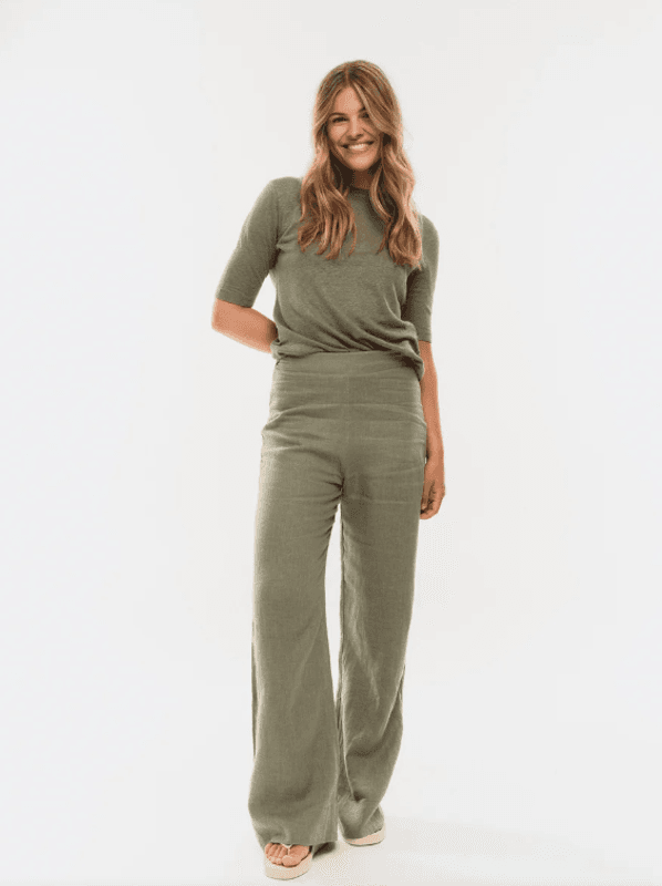 Ella&il Karina Linen Tee - Green