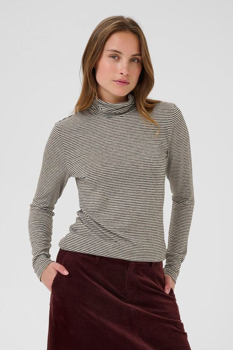 CUAlexandra Jersey Rollneck Black/ White/ Culture