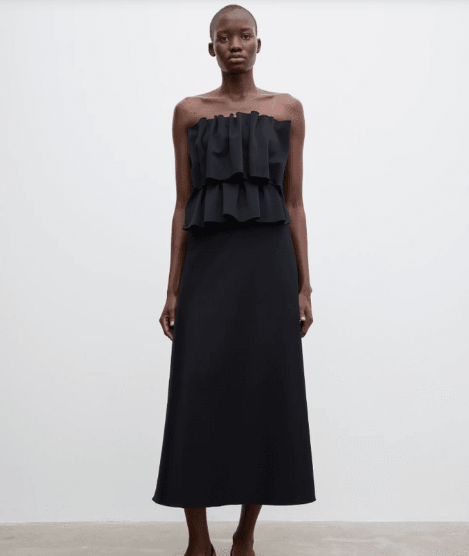 Sculpted tube dress black/ Dagmar