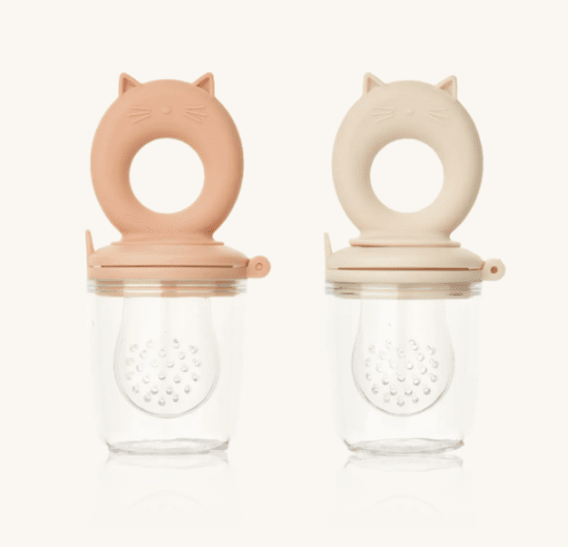 Liewood Miranda Cat Shape Food Feeder 2-Pack - Tuscany rose / Apple blossom