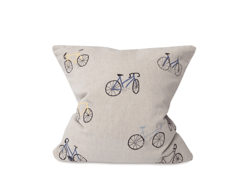 BICYCLES EMBROIDERED CUSHION COVER/ Fine Little Day