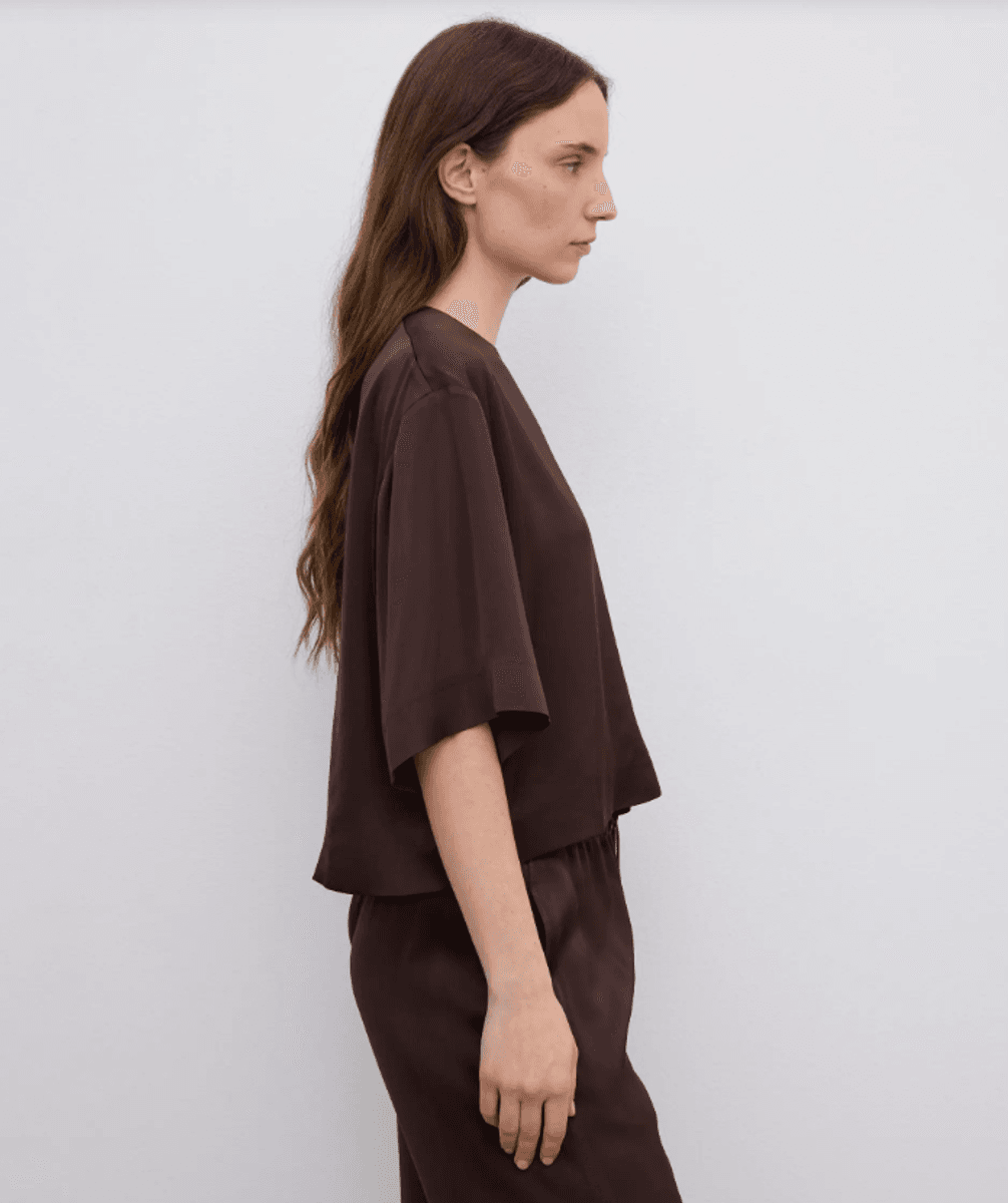 Woven fluid t-shirt Chocolate Brown/ Dagmar