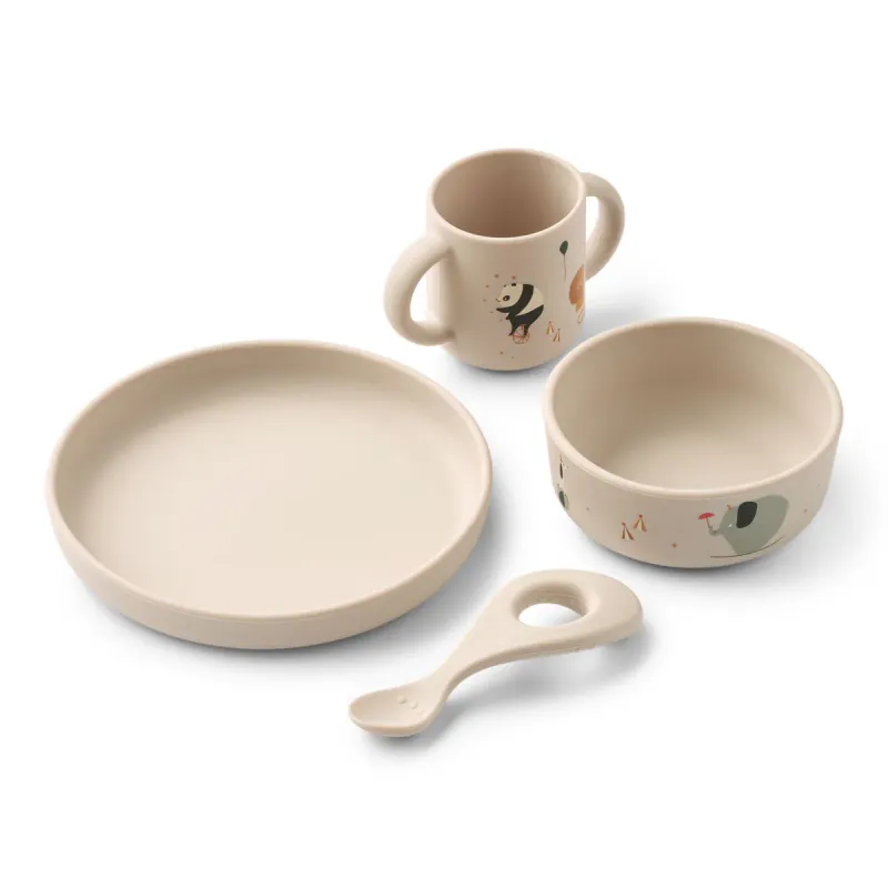 Vivi Printed Tableware sett. Circus/ Sandy. Liewood