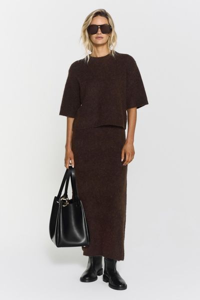 Hovedbilde Madina Short Sleeve Knit Mocha Brown/ Twist&Tango