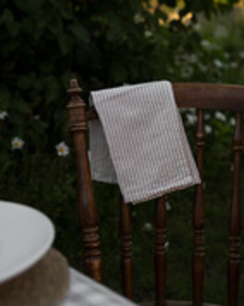 Hovedbilde Servett smalrand beige/vit/ Ernst