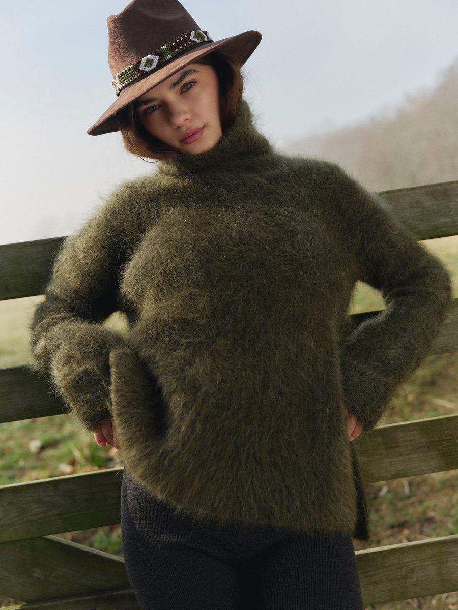 Emilie Chunky Sweater Moss Green/ Ella&il