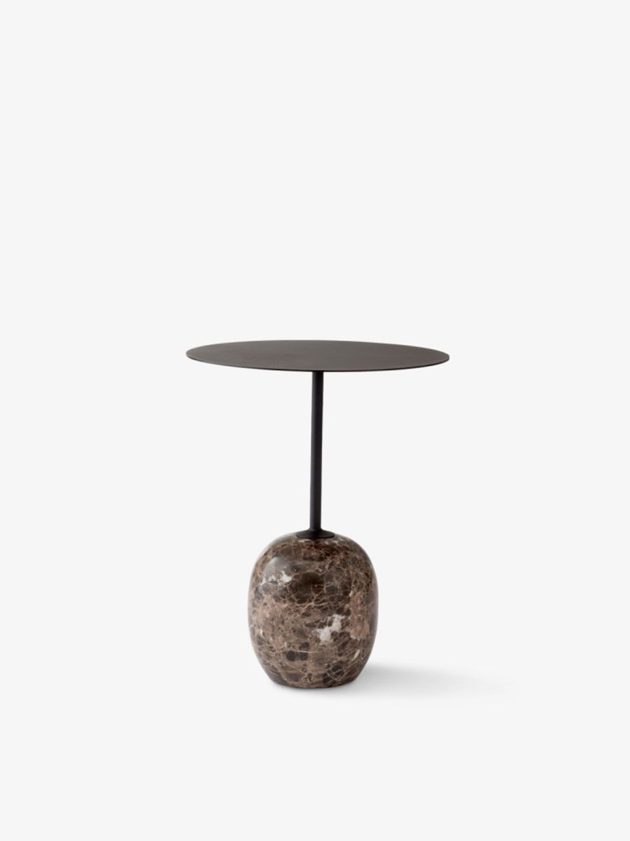 Lato Side Table LN8 Round Ø40 H50 cm Emperador marble base Steel