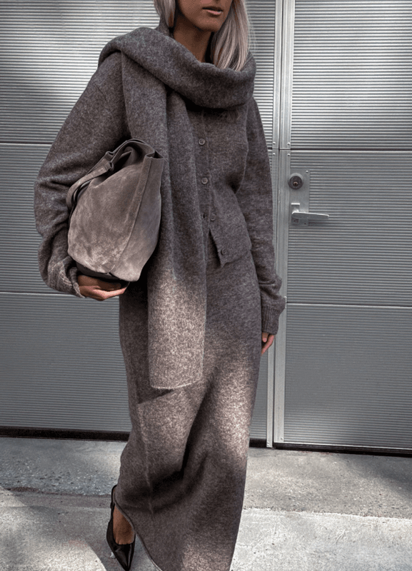 Mora Knitted Skirt Dk Truffle/ Twist & Tango