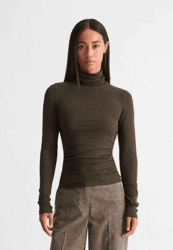 Marc O`Polo Slim-Fit Long-Sleeve Turtleneck - Burnt Coffee