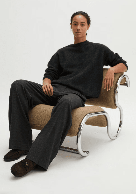 Marc O`Polo Cozy, loose-fitting sweater - Coal Grey Melange