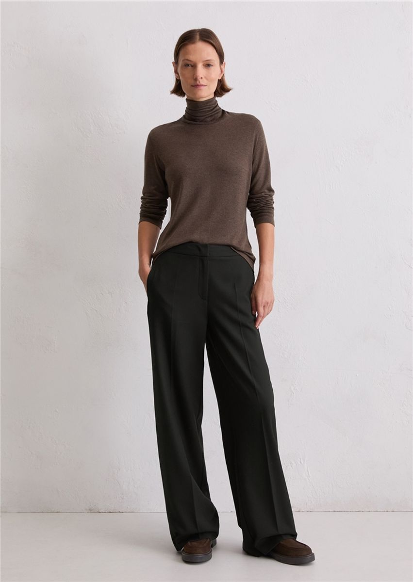 High neck long sleeve shaded brown melange/ Marc O`polo