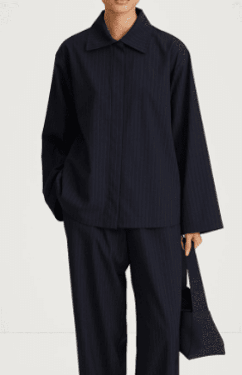 BRENLY SHIRT - NAVY PINSTRIPE/ Stylein