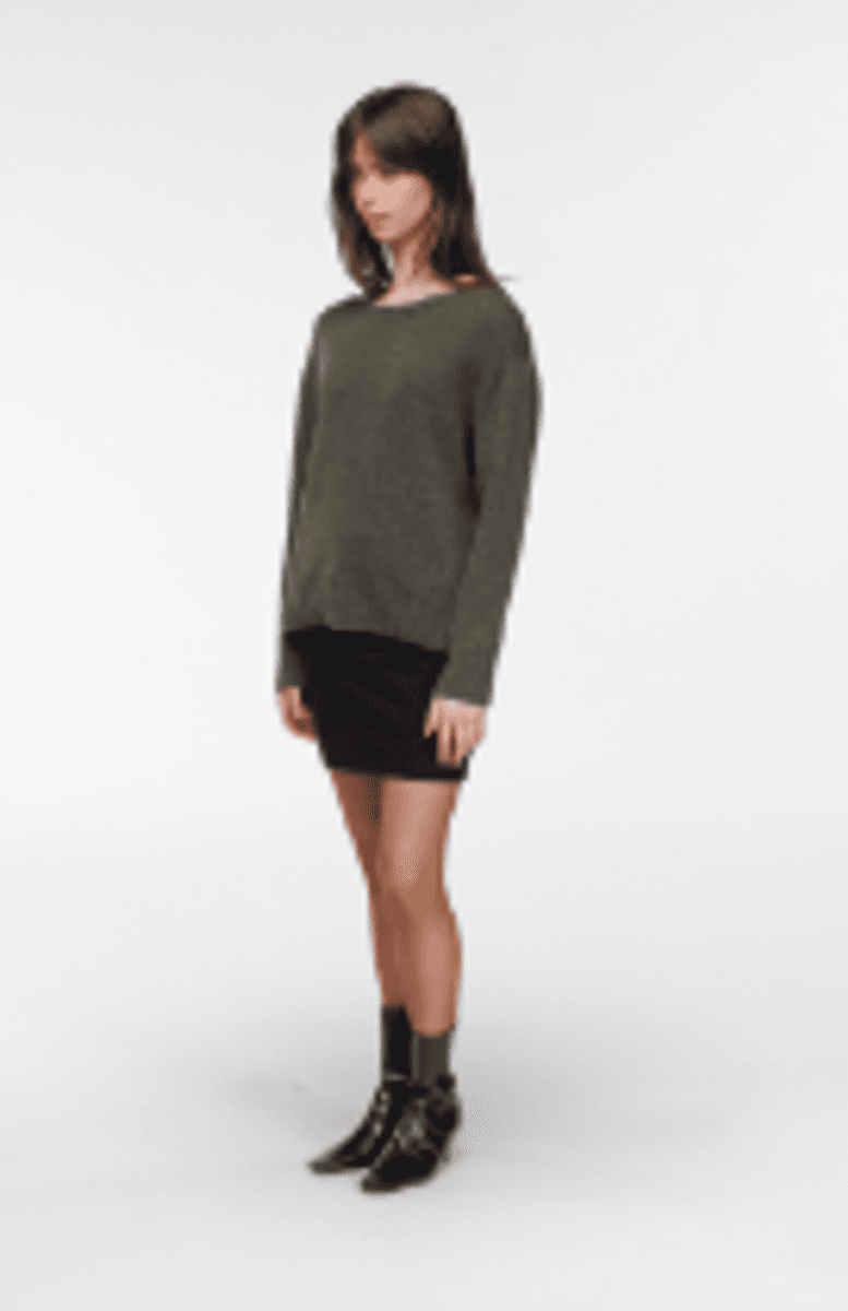 Heidi genser kasjmir Mose grønn/ Woodling