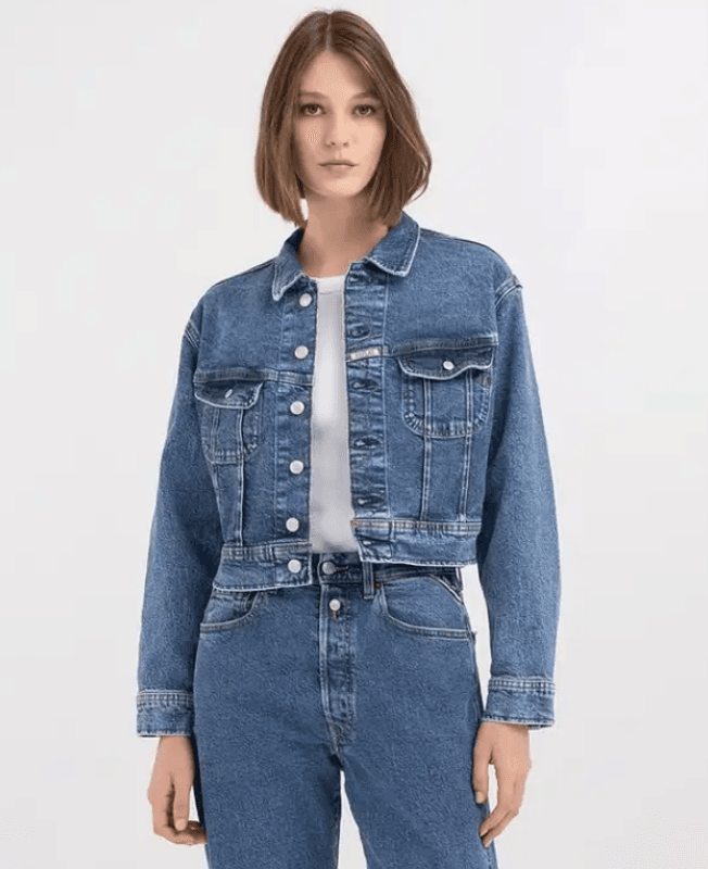 Relaxed fit jacket in medium denim/ Replay