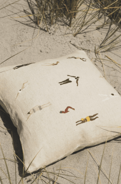Hovedbilde SWIMMERS EMBROIDERED CUSHION COVER/ Fine Little ...