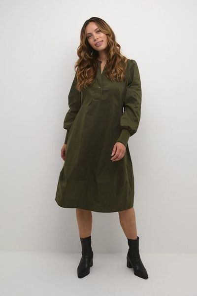 Hovedbilde CUantoinett Rib Dress Burnt Olive - Green  - Red/ ...