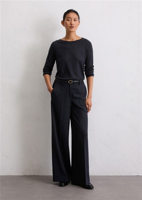 Hovedbilde Knitted sweater soft merino wool Deep night Blue/ ...