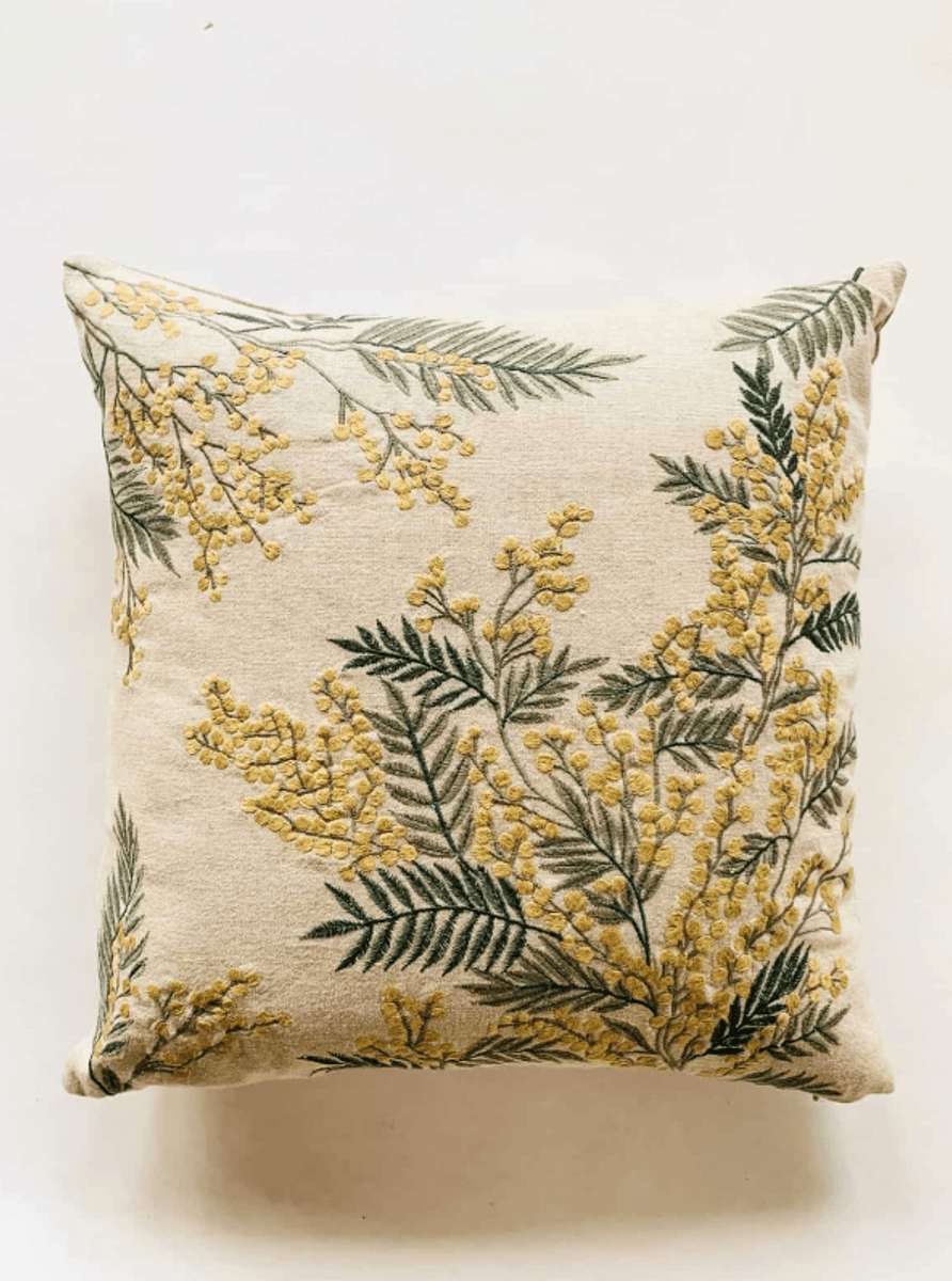 Putetrekk 45×45 cm mimosa brodert/ Trend Design