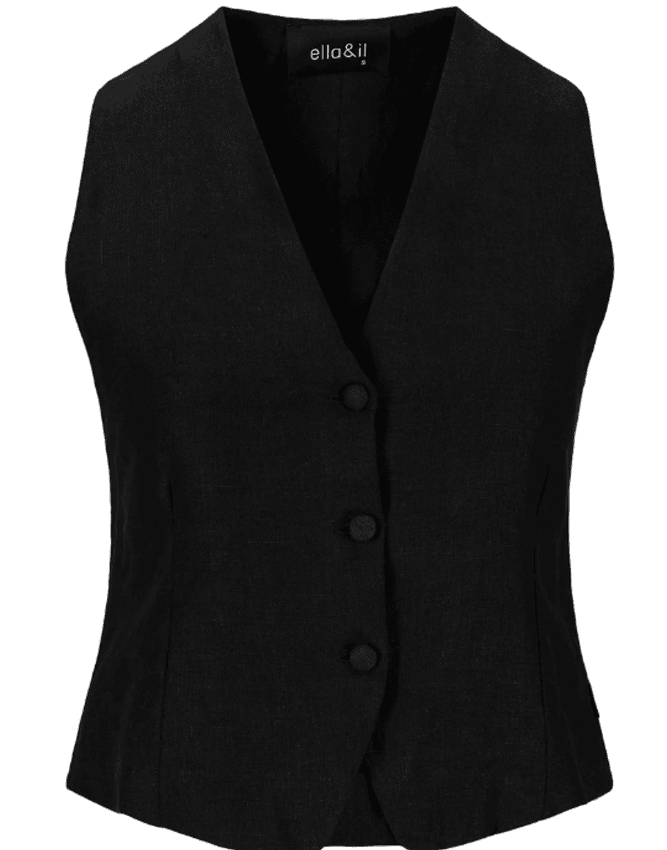 Johanne Linen Vest Black/ Ella&il