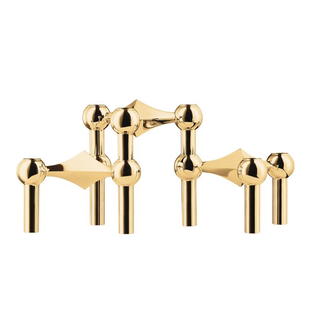 Hovedbilde STOFF NAGEL Lysestake messing. 3pk. Stoff nagel