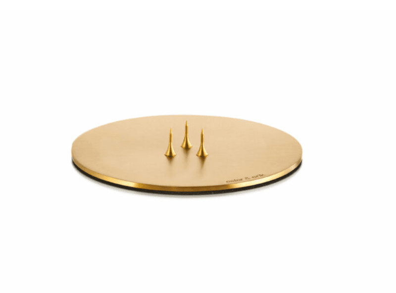 Candle Plates gull, sølv og svart